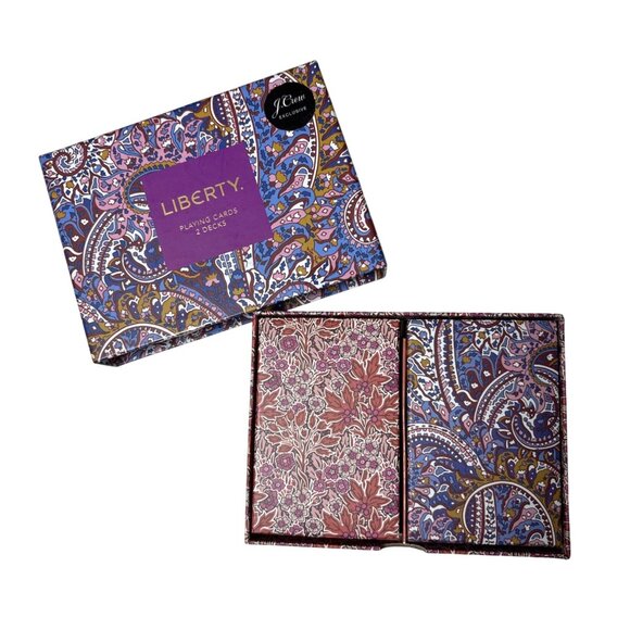 J Crew X Liberty Playing Card Set of 2 Decks Paisley Floral Double Deck Standard - Picture 3 of 7